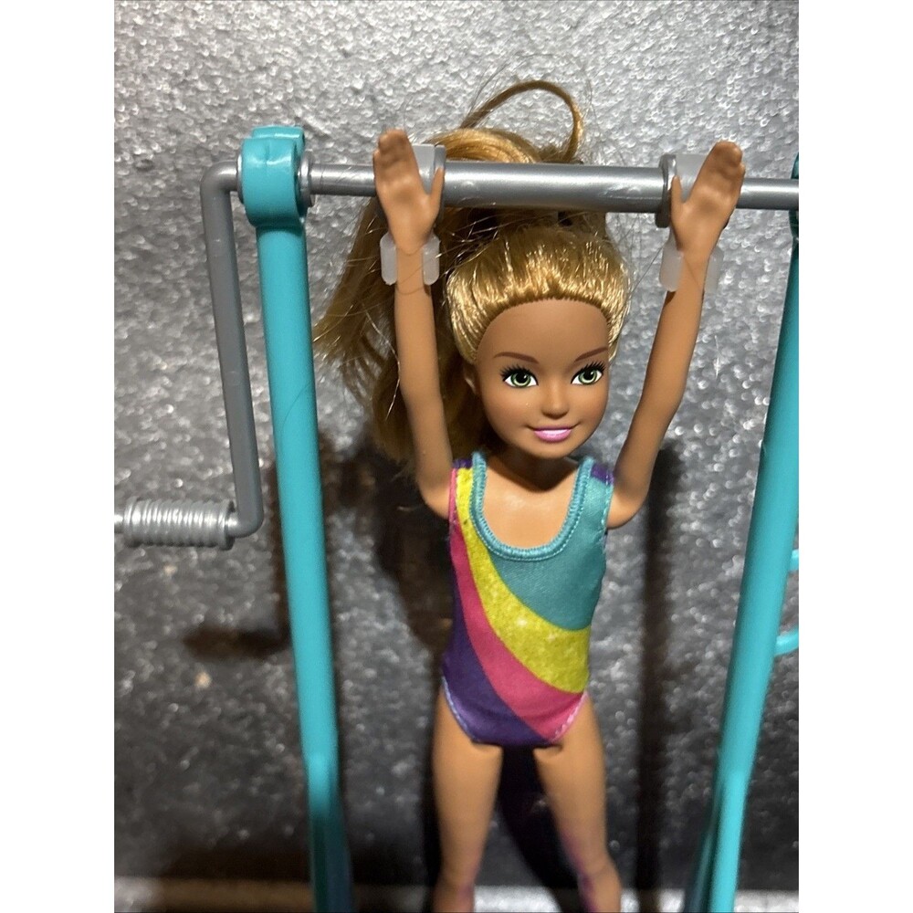 Mattel Barbie Team Stacie Doll Gymnastics Playset W/ Spinning Bar